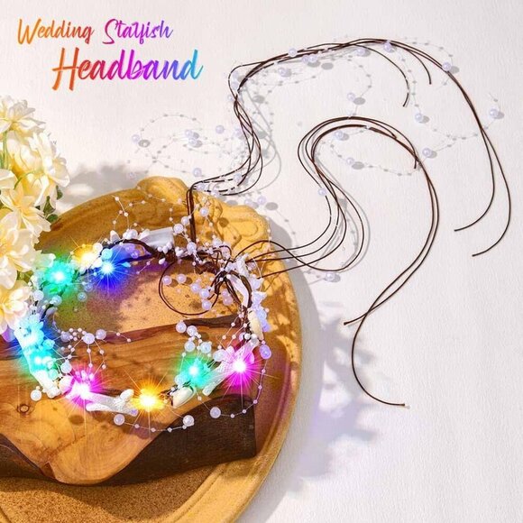 Seashell Crown Mermaid Headband Starfish LED Beach Wedding Accessories main image 5